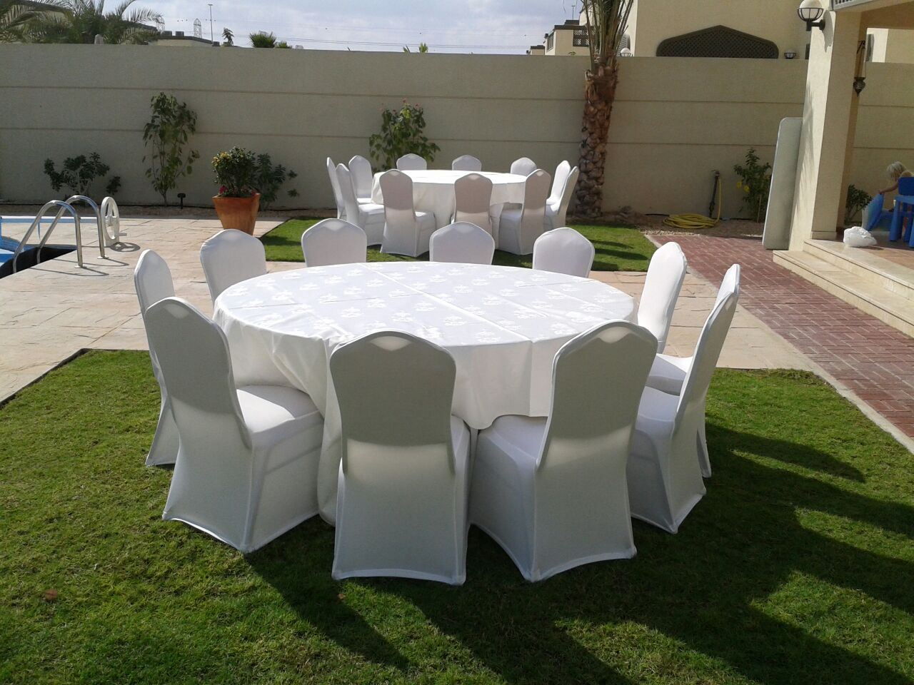 Strechable White Chair Cover Events Master