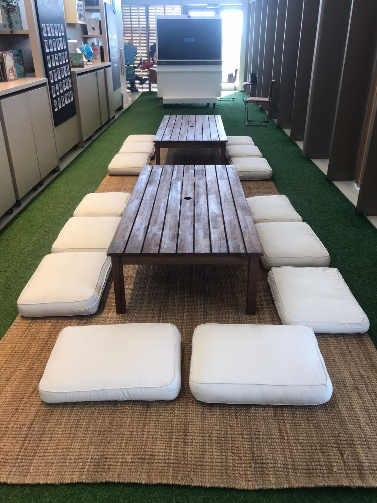 Low store wooden table